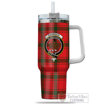 Darroch Tartan Tumbler with Handle with Family Crest - Tartan Vibes Clothing
