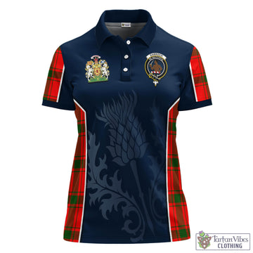 Darroch Tartan Women's Polo Shirt with Family Crest and Scottish Thistle Vibes Sport Style