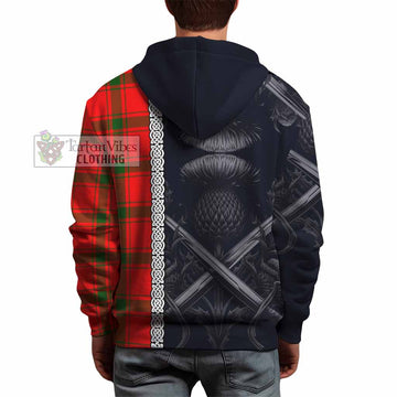 Darroch Tartan Hoodie with Family Crest Cross Sword Thistle Celtic Vibes - Tartan Vibes Clothing