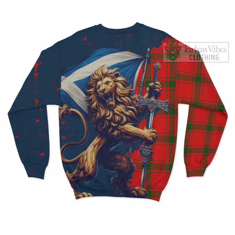Darroch Tartan Family Crest Sweatshirt with Scottish Majestic Lion - Tartan Vibes Clothing