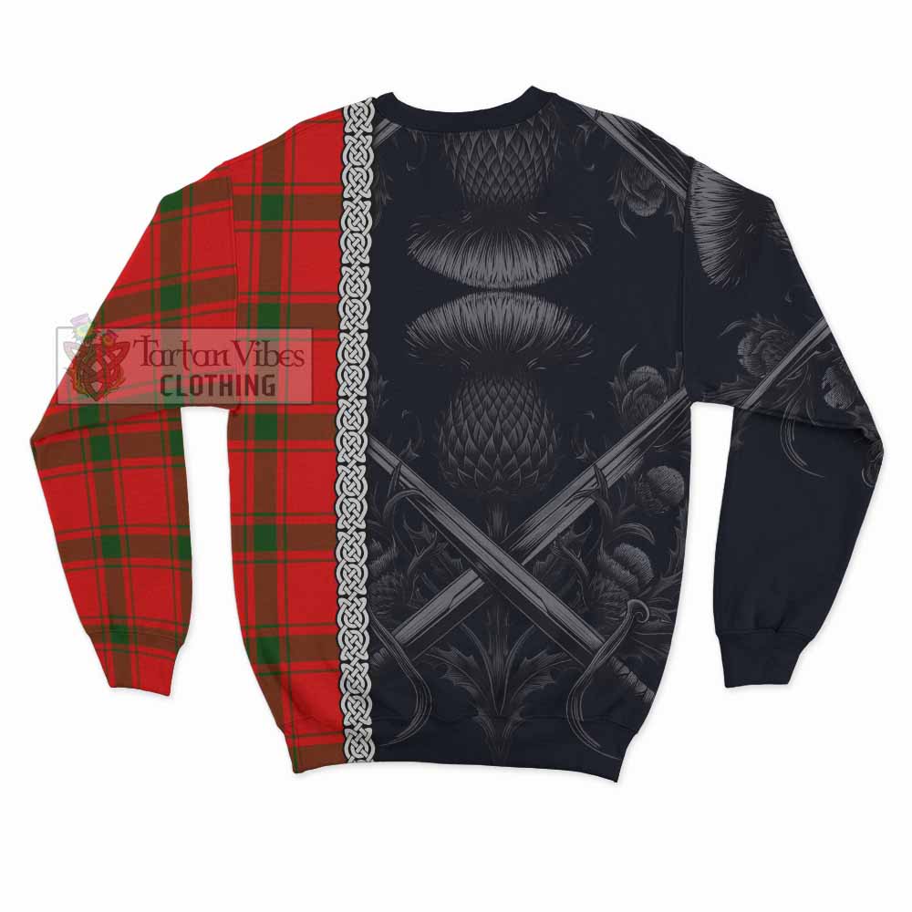 Darroch Tartan Sweatshirt with Family Crest Cross Sword Thistle Celtic Vibes - Tartan Vibes Clothing
