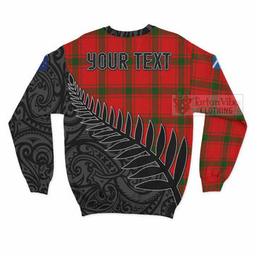 Darroch Crest Tartan Sweatshirt with New Zealand Silver Fern Half Style - Tartan Vibes Clothing