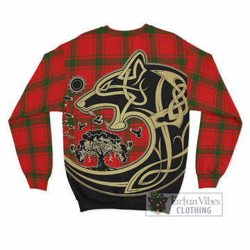 Darroch Tartan Sweatshirt with Family Crest Celtic Wolf Style - Tartan Vibes Clothing