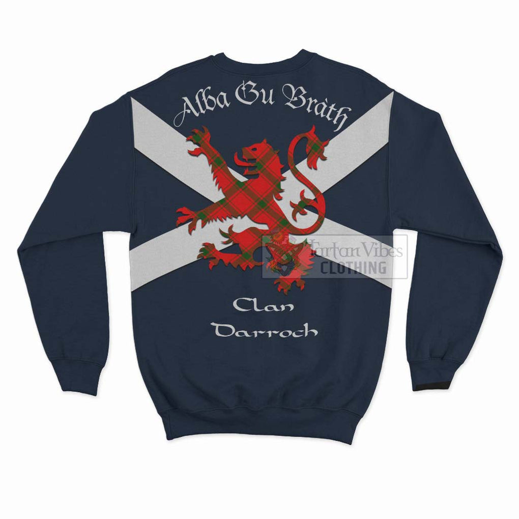 Darroch Tartan Lion Rampant Sweatshirt Proudly Display Your Heritage with Alba Gu Brath and Clan Name - Tartan Vibes Clothing