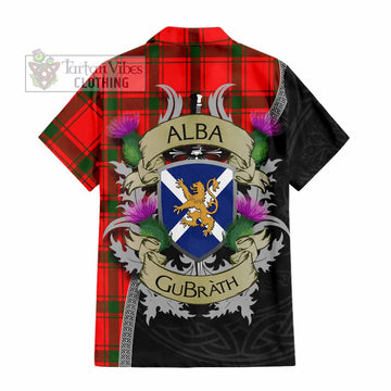 Darroch Tartan Family Crest Hawaiian Shirt Lion Rampant Royal Thistle Shield Celtic Inspired - Tartan Vibes Clothing