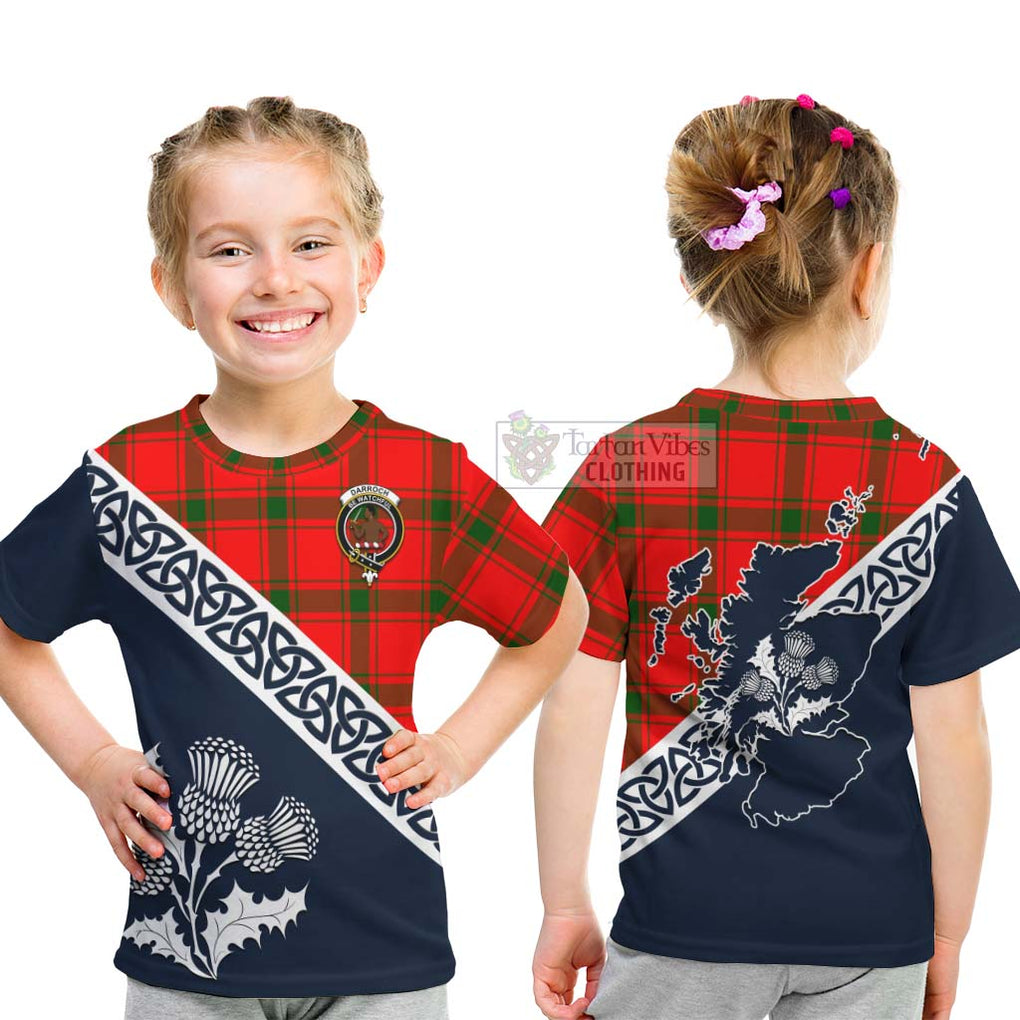 Darroch Tartan Kid T-Shirt Featuring Thistle and Scotland Map - Tartan Vibes Clothing
