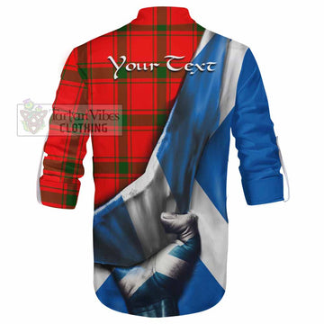 Darroch Tartan Ghillie Kilt Shirt with Family Crest Scotland Patriotic Style - Tartan Vibes Clothing
