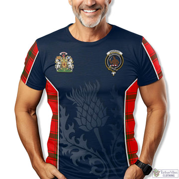 Darroch Tartan T-Shirt with Family Crest and Scottish Thistle Vibes Sport Style