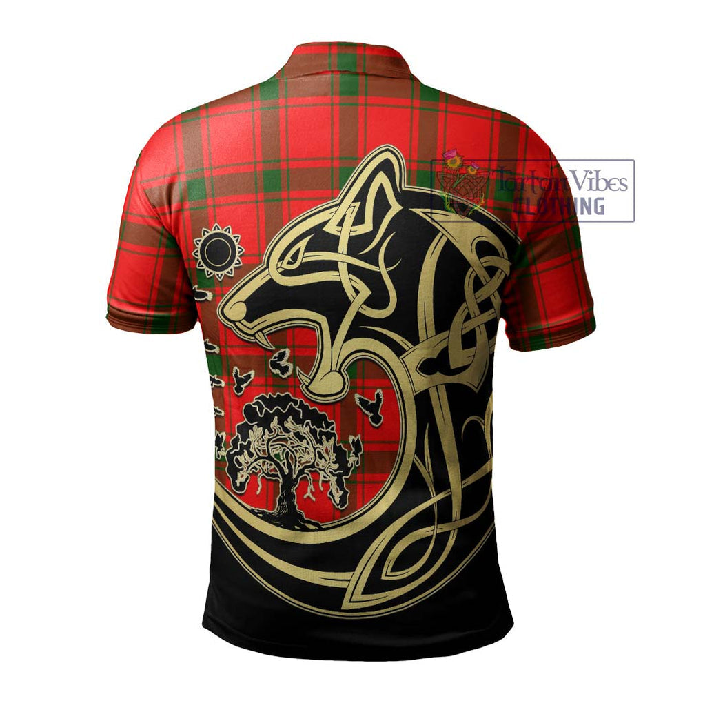Darroch Tartan Polo Shirt with Family Crest Celtic Wolf Style - Tartan Vibes Clothing