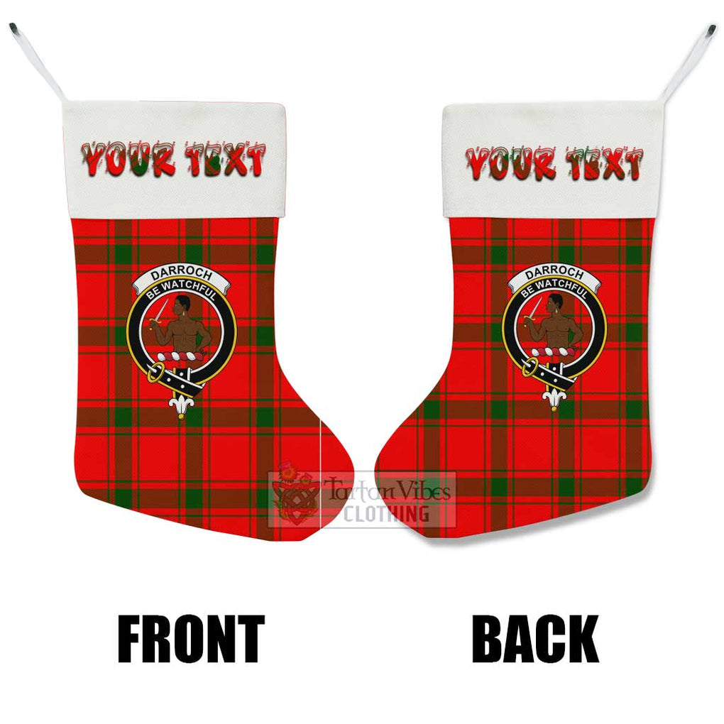 Darroch Tartan Family Crest Christmas Stocking with Personalized Text - Tartan Vibes Clothing