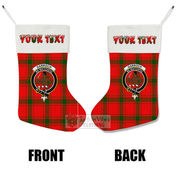 Darroch Tartan Family Crest Christmas Stocking with Personalized Text - Tartan Vibes Clothing