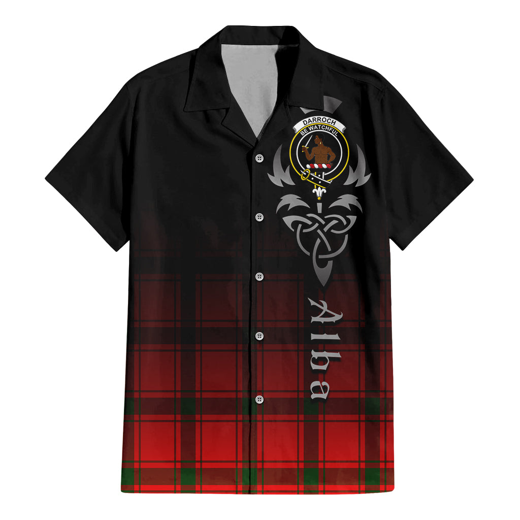 Darroch Tartan Hawaiian Shirt Shirt Featuring Alba Gu Brath Family Crest Celtic Inspired - Tartan Vibes Clothing