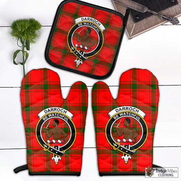 Darroch Tartan Combo Oven Mitt & Pot-Holder with Family Crest - Tartan Vibes Clothing