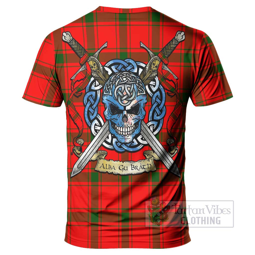 Darroch Tartan T-Shirt with Family Crest Celtic Skull Style - Tartan Vibes Clothing