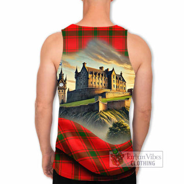 Darroch Tartan Family Crest Men's Tank Top with Scottish Ancient Castle Style - Tartan Vibes Clothing