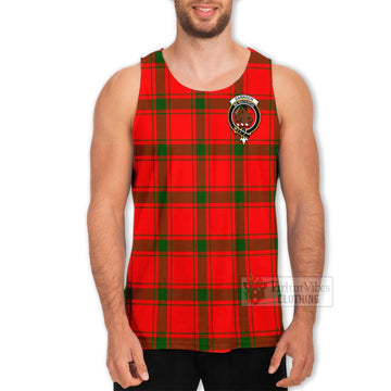 Darroch Tartan Men's Tank Top with Family Crest and Bearded Skull Holding Bottles of Whiskey - Tartan Vibes Clothing