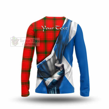 Darroch Tartan Long Sleeve T-Shirt with Family Crest Scotland Patriotic Style - Tartan Vibes Clothing