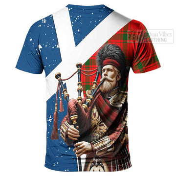 Darroch Tartan T-Shirt with Family Crest Scottish Bagpiper Vibes - Tartan Vibes Clothing