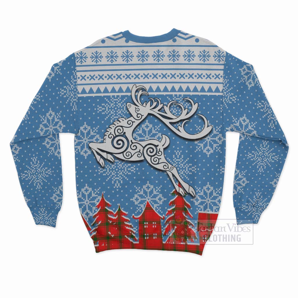 Darroch Clan Christmas Sweatshirt Celtic Reindeer Style - Tartan Vibes Clothing