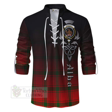 Darroch Tartan Ghillie Kilt Shirt Featuring Alba Gu Brath Family Crest Celtic Inspired - Tartan Vibes Clothing