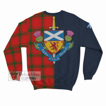 Darroch Tartan Sweatshirt Alba with Scottish Lion Royal Arm Half Style - Tartan Vibes Clothing