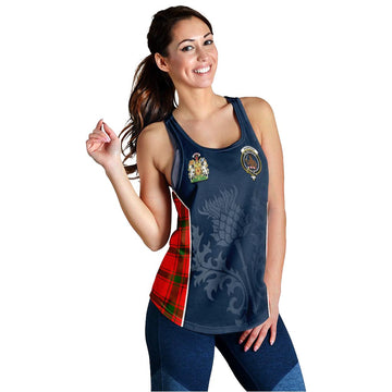 Darroch Tartan Women's Racerback Tanks with Family Crest and Scottish Thistle Vibes Sport Style