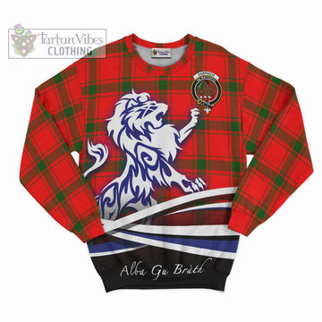 Darroch Tartan Sweatshirt with Alba Gu Brath Regal Lion Emblem - Tartan Vibes Clothing