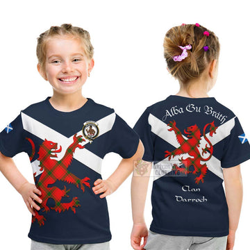 Darroch Tartan Lion Rampant Kid T-Shirt Proudly Display Your Heritage with Alba Gu Brath and Clan Name - Tartan Vibes Clothing