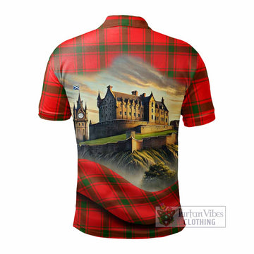 Tartan Vibes Clothing Darroch Tartan Family Crest Polo Shirt with Scottish Ancient Castle Stype
