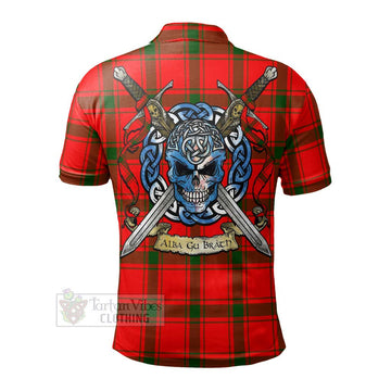 Darroch Tartan Polo Shirt with Family Crest Celtic Skull Style - Tartan Vibes Clothing