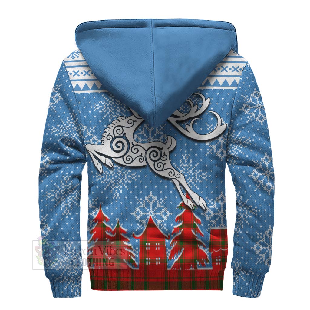 Tartan Vibes Clothing Darroch Clan Christmas Sherpa Hoodie Celtic Reindeer Style