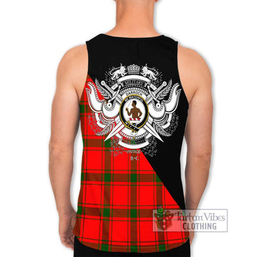 Darroch Tartan Men's Tank Top with Family Crest and Military Logo Style - Tartan Vibes Clothing