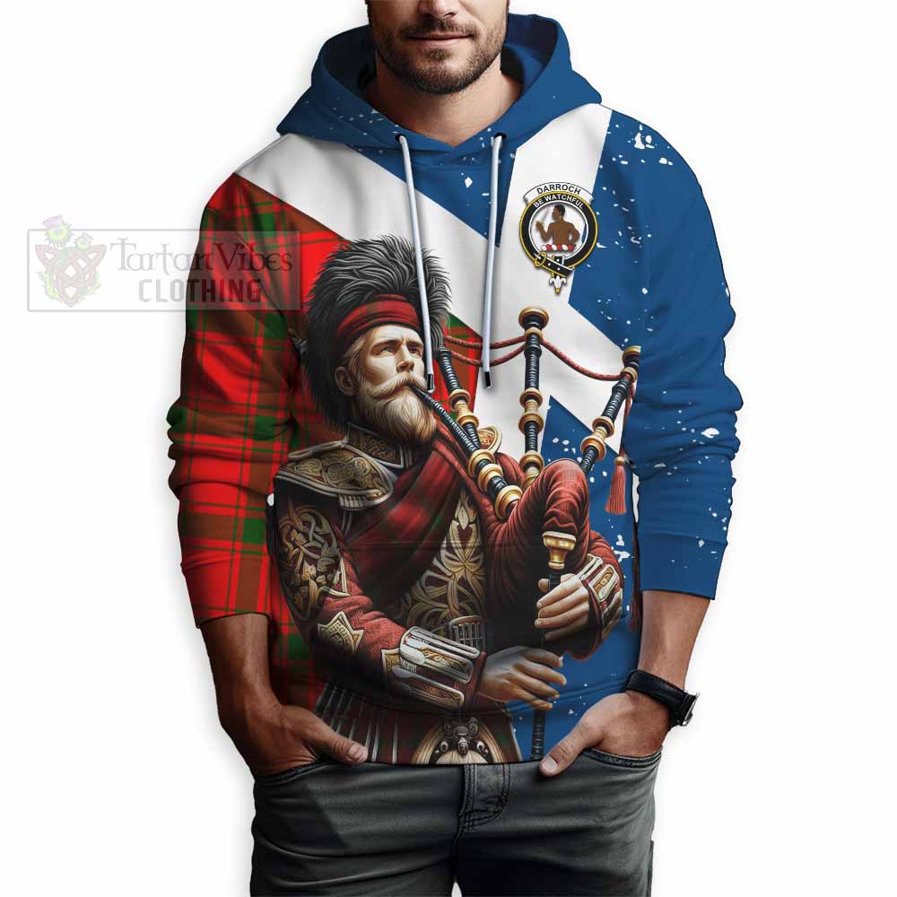 Darroch Tartan Hoodie with Family Crest Scottish Bagpiper Vibes - Tartan Vibes Clothing