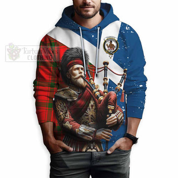 Darroch Tartan Hoodie with Family Crest Scottish Bagpiper Vibes - Tartan Vibes Clothing