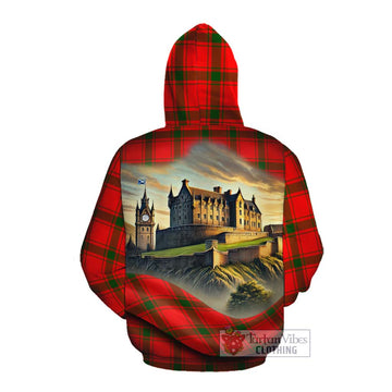 Darroch Tartan Family Crest Cotton Hoodie with Scottish Ancient Castle Style Pullover Hoodie - Tartan Vibes Clothing