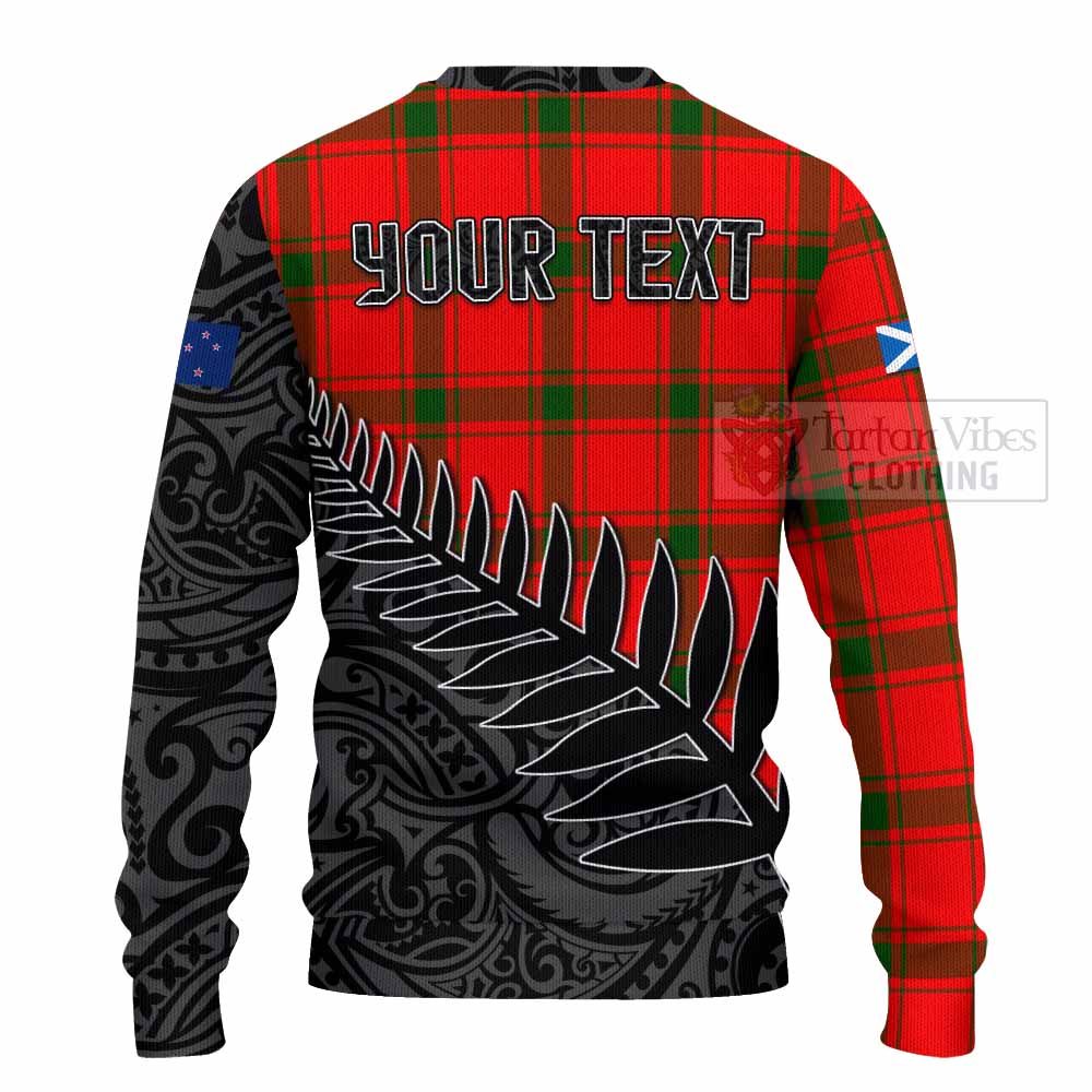 Darroch Crest Tartan Knitted Sweater with New Zealand Silver Fern Half Style - Tartan Vibes Clothing