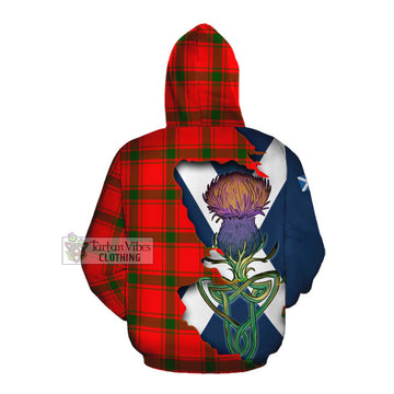 Darroch Tartan Family Crest Cotton Hoodie Scottish Thistle Celtic Inspired Pullover Hoodie - Tartan Vibes Clothing