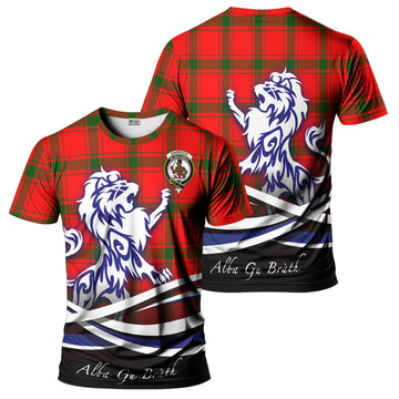 Darroch Tartan T-Shirt with Alba Gu Brath Regal Lion Emblem