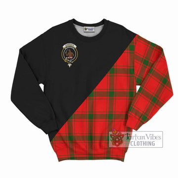 Darroch Tartan Sweatshirt with Family Crest and Military Logo Style - Tartan Vibes Clothing