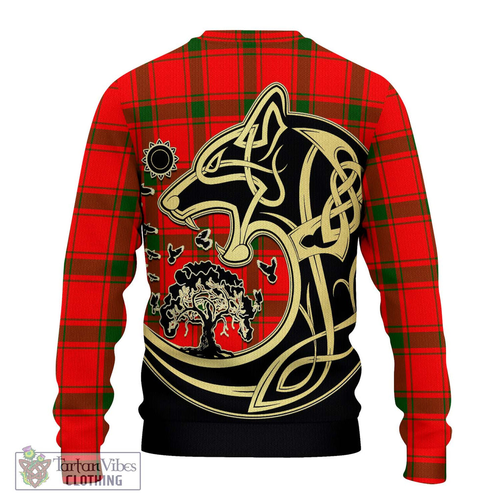 Darroch Tartan Ugly Sweater with Family Crest Celtic Wolf Style - Tartan Vibes Clothing
