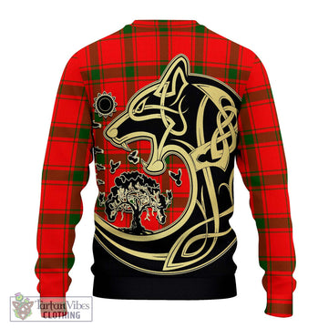 Darroch Tartan Ugly Sweater with Family Crest Celtic Wolf Style - Tartan Vibes Clothing
