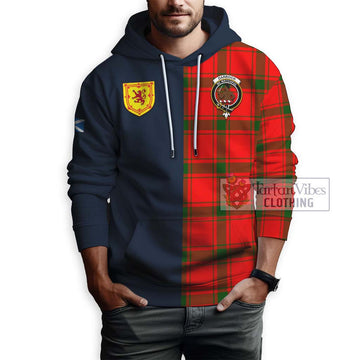 Darroch Tartan Hoodie Alba with Scottish Lion Royal Arm Half Style - Tartan Vibes Clothing