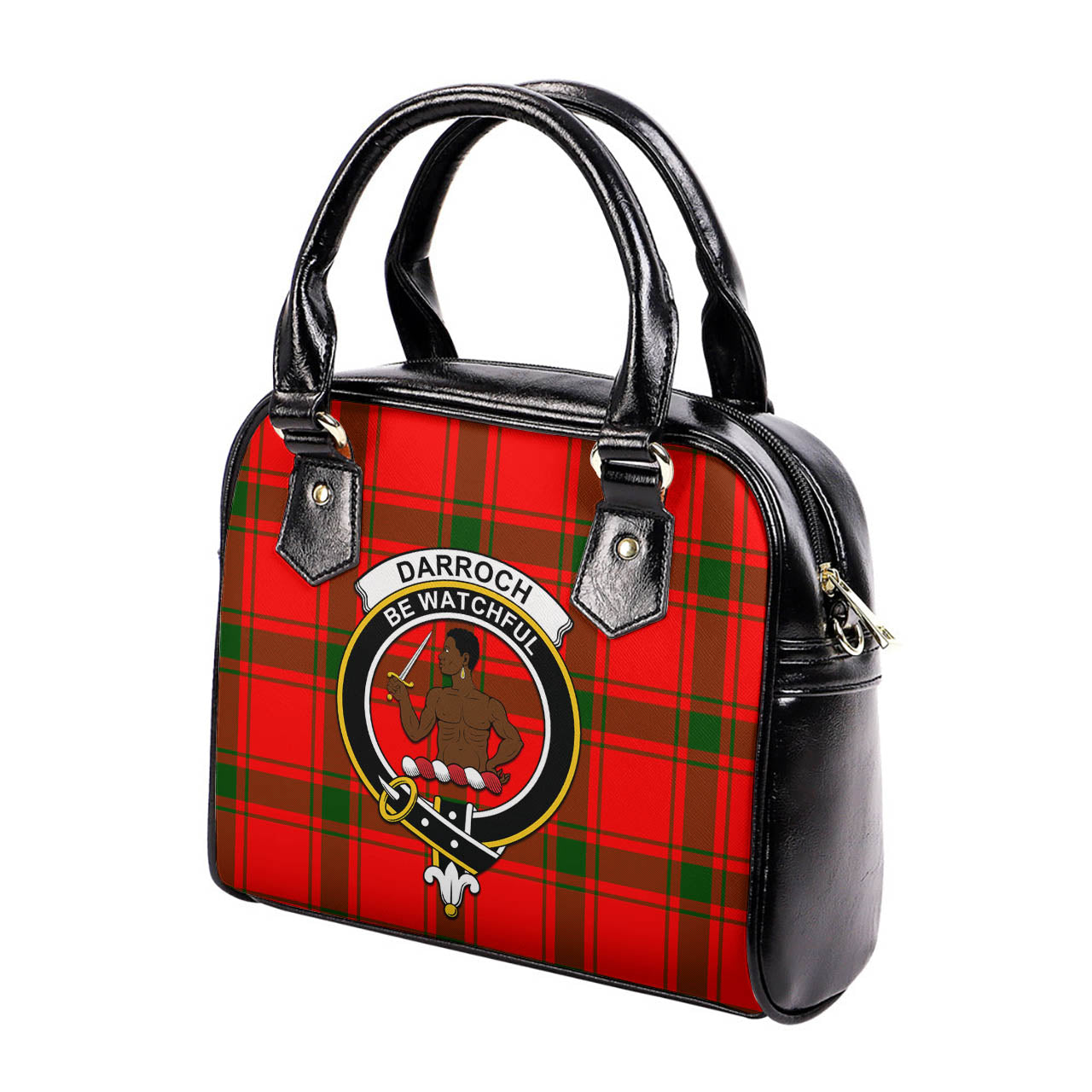 Darroch Tartan Shoulder Handbags with Family Crest - Tartan Vibes Clothing
