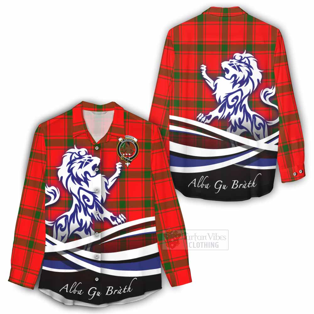 Darroch Tartan Women's Casual Shirt with Alba Gu Brath Regal Lion Emblem - Tartan Vibes Clothing