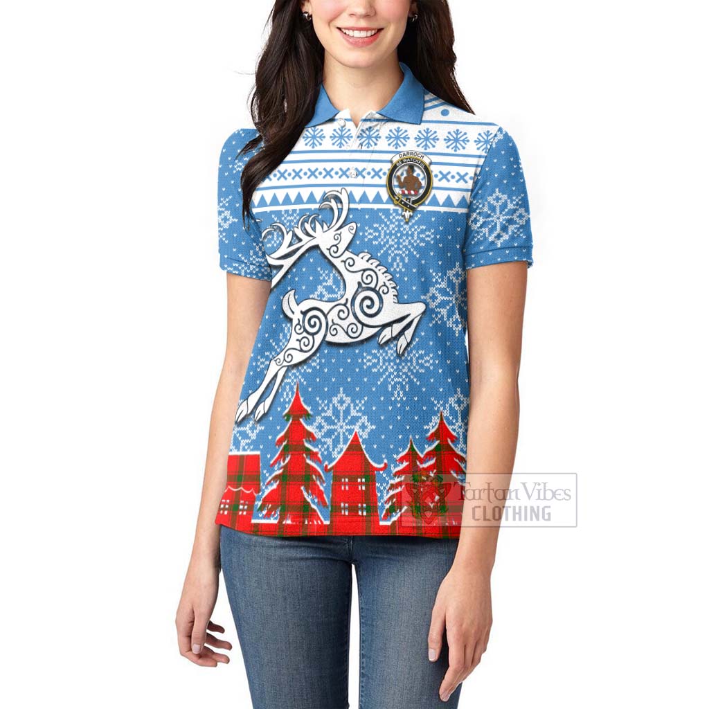Tartan Vibes Clothing Darroch Clan Christmas Women's Polo Shirt Celtic Reindeer Style