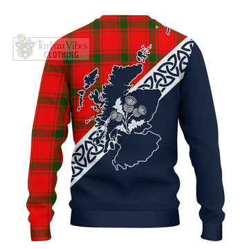 Darroch Tartan Ugly Sweater Featuring Thistle and Scotland Map - Tartan Vibes Clothing