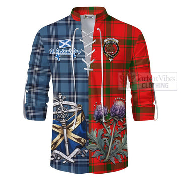 Darroch Tartan Ghillie Kilt Shirt Happy St. Andrew's Day Half Tartan Style - Tartan Vibes Clothing