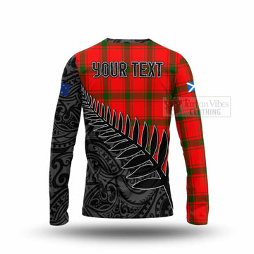Darroch Crest Tartan Long Sleeve T-Shirt with New Zealand Silver Fern Half Style - Tartan Vibes Clothing