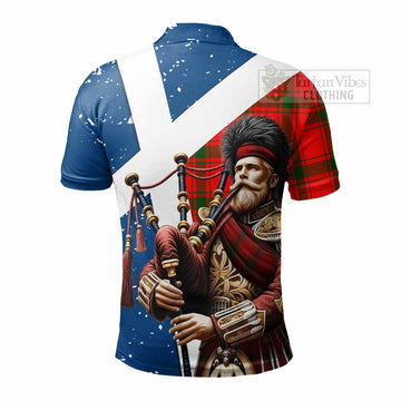 Darroch Tartan Polo Shirt with Family Crest Scottish Bagpiper Vibes - Tartan Vibes Clothing