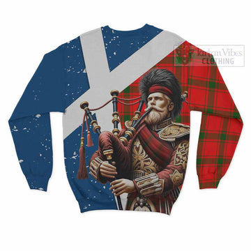 Darroch Tartan Sweatshirt with Family Crest Scottish Bagpiper Vibes - Tartan Vibes Clothing